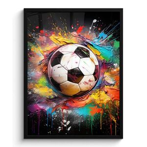 MuchoWow ZARÁMOVANÝ PLAGÁT Futbal - Farba - Farby - Čierna - Biela 60x80 cm vyobraziť