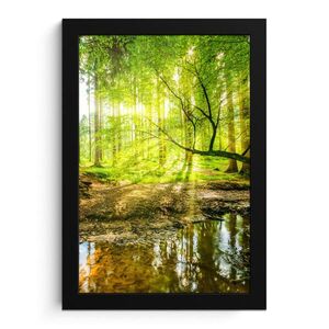 MuchoWow ZARÁMOVANÝ PLAGÁT Les - Krajina - Voda - Stromy - Slnko - Zelená - Príroda 20x30 cm vyobraziť