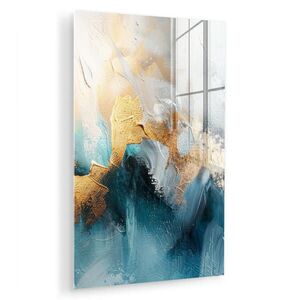 MuchoWow OBRAZ NA AKRYLOVOM SKLE Abstraktné - umenie - zlaté - modré 60x90 cm vyobraziť
