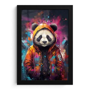 MuchoWow ZARÁMOVANÝ PLAGÁT Panda - Bunda - Graffiti - oranžová 20x30 cm vyobraziť