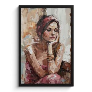 MuchoWow ZARÁMOVANÝ PLAGÁT Žena - vzhľad maľby - portrét - moderný 40x60 cm vyobraziť