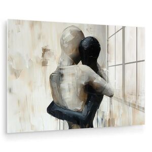 MuchoWow OBRAZ NA AKRYLOVOM SKLE Abstraktné - Láska - Čiernobiele - Moderné 90x60 cm vyobraziť