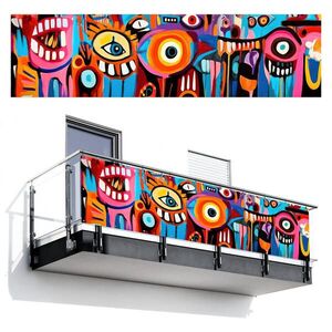 MuchoWow BALKÓNOVÁ ZÁSTENA Abstraktné - Tvár - Farebné 300x85 cm vyobraziť