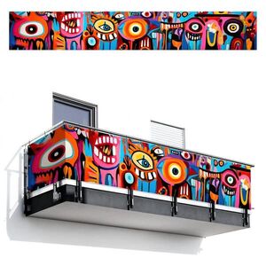 MuchoWow BALKÓNOVÁ ZÁSTENA Abstraktné - Tvár - Farebné 500x75 cm vyobraziť