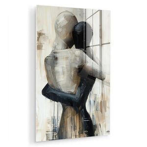 MuchoWow OBRAZ NA AKRYLOVOM SKLE Abstraktné - Láska - Čiernobiele - Moderné 60x90 cm vyobraziť
