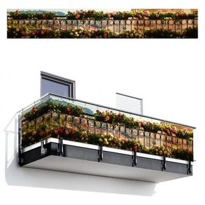 MuchoWow BALKÓNOVÁ ZÁSTENA Kvety - Plot - Krajina mesta - Leto 500x75 cm vyobraziť