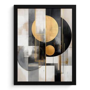 MuchoWow ZARÁMOVANÝ PLAGÁT Abstraktné - Zlato - Striebro - Tvary - Estetické - Moderné 30x40 cm vyobraziť
