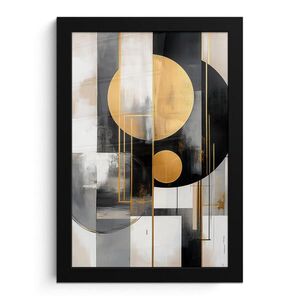 MuchoWow ZARÁMOVANÝ PLAGÁT Abstraktné - Zlato - Striebro - Tvary - Estetické - Moderné 20x30 cm vyobraziť