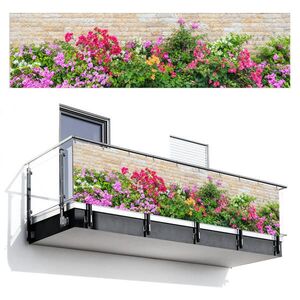 MuchoWow BALKÓNOVÁ ZÁSTENA Kvety - rastliny - listy - kamene 300x75 cm vyobraziť