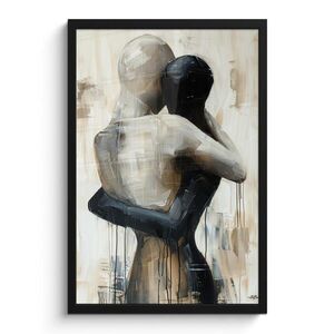 MuchoWow ZARÁMOVANÝ PLAGÁT Abstraktné - Láska - Čiernobiele - Moderné 40x60 cm vyobraziť