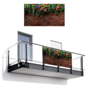 MuchoWow BALKÓNOVÁ ZÁSTENA Kvety - stena - zelená - oranžová 200x110 cm vyobraziť