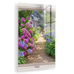 MuchoWow OBRAZ NA AKRYLOVOM SKLE Hortenzie - Priehľadné - Kvety - Leto - Fialová - Cesta 40x60 cm vyobraziť