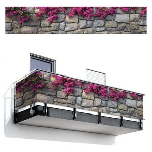 MuchoWow BALKÓNOVÁ ZÁSTENA Bougainvillea - kamenná stena - ružová 500x95 cm vyobraziť