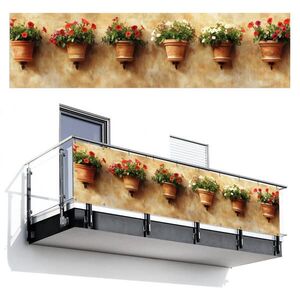 MuchoWow BALKÓNOVÁ ZÁSTENA Kvetináče - Nástenné - Vintage 300x80 cm vyobraziť