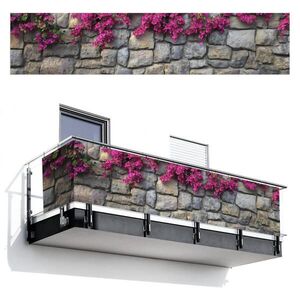 MuchoWow BALKÓNOVÁ ZÁSTENA Bougainvillea - kamenná stena - ružová 500x110 cm vyobraziť