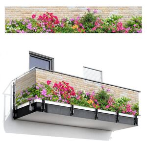 MuchoWow BALKÓNOVÁ ZÁSTENA Kvety - rastliny - listy - kamene 500x100 cm vyobraziť