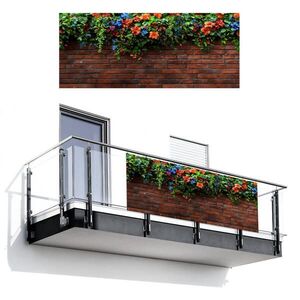 MuchoWow BALKÓNOVÁ ZÁSTENA Kvety - stena - zelená - oranžová 300x120 cm vyobraziť