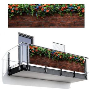 MuchoWow BALKÓNOVÁ ZÁSTENA Kvety - stena - zelená - oranžová 300x90 cm vyobraziť
