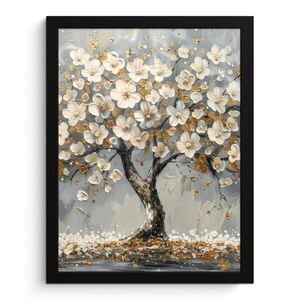 MuchoWow ZARÁMOVANÝ PLAGÁT Strom - Kvety - Biela - Príroda - Umenie 30x40 cm vyobraziť