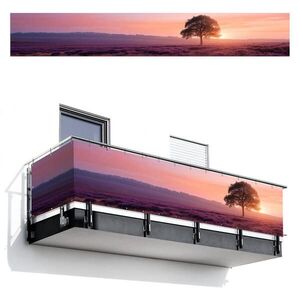 MuchoWow BALKÓNOVÁ ZÁSTENA Strom - vres - východ slnka 500x80 cm vyobraziť