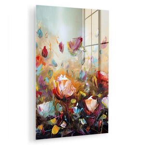 MuchoWow OBRAZ NA AKRYLOVOM SKLE Kvety - Umenie - Príroda - Olejomaľba 40x60 cm vyobraziť