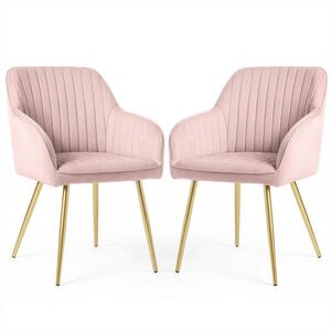 RAUMHIRSCH FURNITURE ČALÚNENÁ STOLIČKA, sada 2 ks, kovové nohy ružové, zlatá 54, 5/82/58 vyobraziť