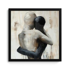 MuchoWow ZARÁMOVANÝ PLAGÁT Abstraktné - Láska - Čiernobiele - Moderné 40x40 cm vyobraziť