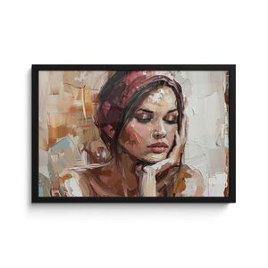 MuchoWow ZARÁMOVANÝ PLAGÁT Žena - vzhľad maľby - portrét - moderný 60x40 cm vyobraziť