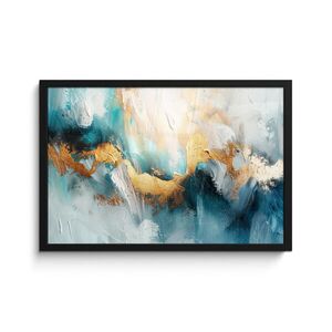 MuchoWow ZARÁMOVANÝ PLAGÁT Abstraktné - umenie - zlaté - modré 60x40 cm vyobraziť