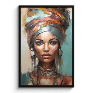 MuchoWow ZARÁMOVANÝ PLAGÁT Žena - Umenie - Šperky - Portrét 60x90 cm vyobraziť