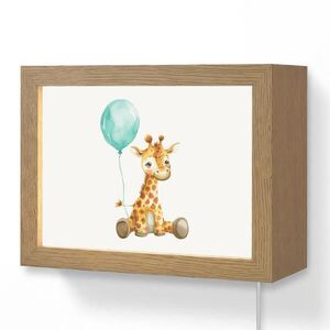 OnlyWow NÁSTENNÉ SVIETIDLO Žirafa - Dieťa - Zvieratá - Modrý balón 20x15 cm vyobraziť