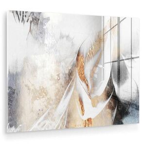 MuchoWow OBRAZ NA AKRYLOVOM SKLE Luxusné - abstraktné - zlaté - biele 80x60 cm vyobraziť