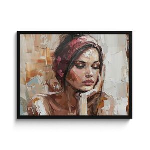 MuchoWow ZARÁMOVANÝ PLAGÁT Žena - vzhľad maľby - portrét - moderný 80x60 cm vyobraziť