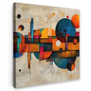MuchoWow OBRAZ NA PLÁTNE Vintage - Moderné umenie - Oranžová - Geometrické tvary 50x50 cm vyobraziť