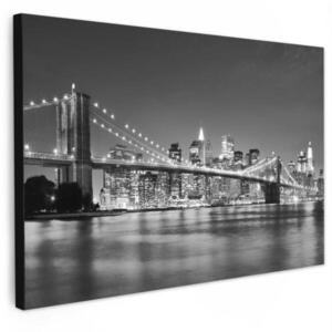 MuchoWow OBRAZ NA PLÁTNE New York - Most - Brooklyn - Čiernobiely - Architektúra 30x20 cm vyobraziť
