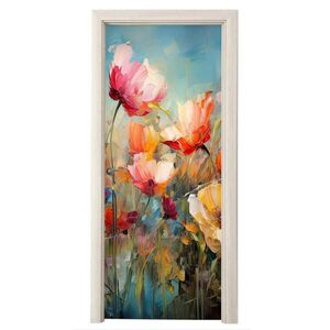 MuchoWow NÁLEPKA NA DVERE Kvety - Akvarel - Umenie - Botanické - Príroda 90x215 cm vyobraziť