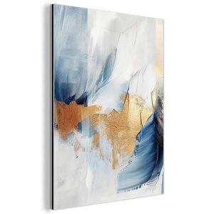 MuchoWow KOVOVÝ OBRAZ Zlatá - modrá - akvarel - umenie - moderné 60x80 cm vyobraziť