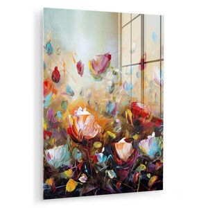 MuchoWow OBRAZ NA AKRYLOVOM SKLE Kvety - Umenie - Príroda - Olejomaľba 60x80 cm vyobraziť