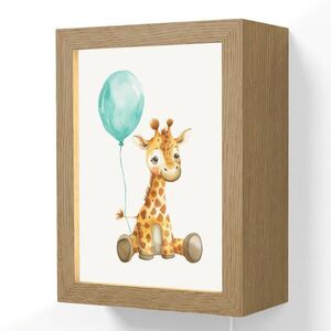 OnlyWow NÁSTENNÉ SVIETIDLO Žirafa - Dieťa - Zvieratá - Modrý balón 15x20 cm vyobraziť