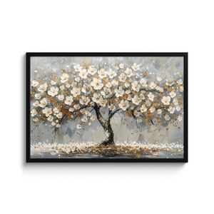 MuchoWow ZARÁMOVANÝ PLAGÁT Strom - Kvety - Biela - Príroda - Umenie 90x60 cm vyobraziť