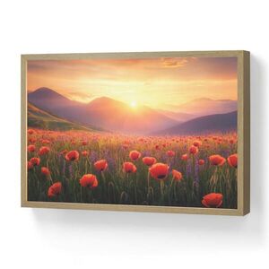 OnlyWow NÁSTENNÉ SVIETIDLO Krajina - Západ slnka - Pole kvetov 60x40 cm vyobraziť