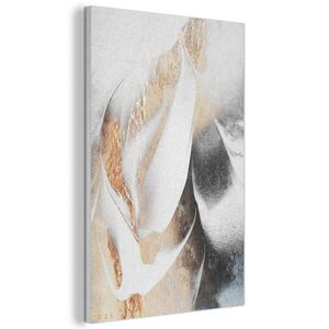 MuchoWow AKUSTICKÝ OBRAZ Luxusné - abstraktné - zlaté - biele 60x90 cm vyobraziť