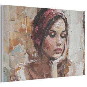 MuchoWow AKUSTICKÝ OBRAZ Žena - vzhľad maľby - portrét - moderný 90x60 cm vyobraziť