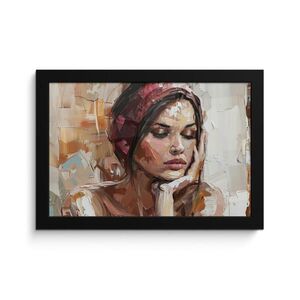 MuchoWow ZARÁMOVANÝ PLAGÁT Žena - vzhľad maľby - portrét - moderný 30x20 cm vyobraziť