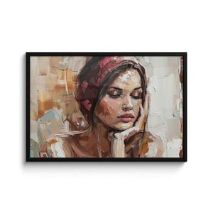 MuchoWow ZARÁMOVANÝ PLAGÁT Žena - vzhľad maľby - portrét - moderný 90x60 cm vyobraziť
