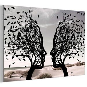 MuchoWow KOVOVÝ OBRAZ Pláž - more - ľudia - strom - moderné umenie 30x20 cm vyobraziť