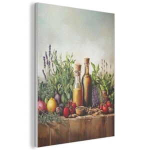 MuchoWow AKUSTICKÝ OBRAZ Zátišie - Bylinky - Korenie - Ovocie - Farebné 50x70 cm vyobraziť