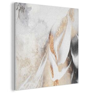 MuchoWow AKUSTICKÝ OBRAZ Luxusné - abstraktné - zlaté - biele 80x80 cm vyobraziť