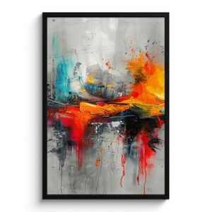 MuchoWow ZARÁMOVANÝ PLAGÁT Moderné umenie - Oranžová - Sivá - Abstraktné 60x90 cm vyobraziť