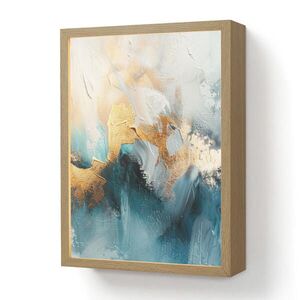 OnlyWow NÁSTENNÉ SVIETIDLO Abstraktné - umenie - zlaté - modré 30x40 cm vyobraziť
